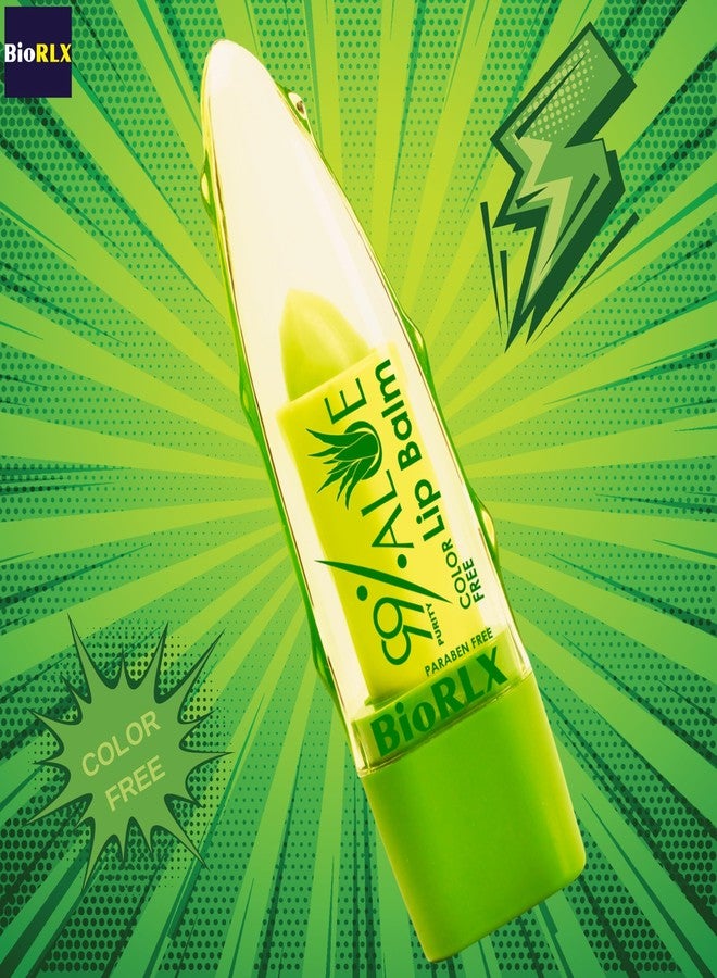 BioRLX مرطب شفاه BioRLX بخلاصة الصبار النقي بنسبة 99% وخالٍ من الألوان - عناية طبيعية مرطبة للشفاه للجنسين للحصول على شفاه رطبة ومشرقة (صبار - خالٍ من الألوان، 0.12 أونصة (عبوة من 1)) - Image 2